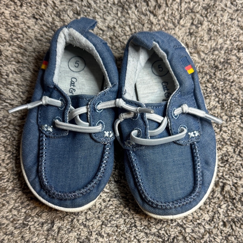 Cat & Jack Denim Blue Kids Moccasins